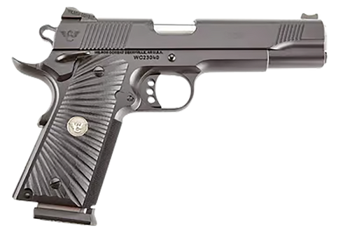 Wilson Combat CQBFS45A CQB  Full Size Frame 45 ACP 8+1 5" Match Grade Barrel, Black Serrated Carbon Steel Slide, Black Armor-Tuff Carbon Steel Frame w/Beavertail, Black G10 Starburst Grip