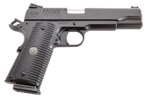 Wilson Combat ACPFS45 ACP Full-Size 45 ACP Caliber with 5" Barrel, 8+1 Capacity, Black Armor-Tuff Finish Carbon Steel Beavertail Frame, Serrated Black Carbon Steel Slide & Black G10 Eagle Claw Grip