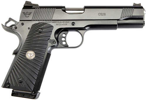 Wilson Combat CQBFS9 1911 CQB Full Size Frame 9mm Luger 10+1 5" Match Grade Barrel, Black Serrated Carbon Steel Slide, Black Armor-Tuff Carbon Steel Frame w/Beavertail, Black G10 Starburst Grip
