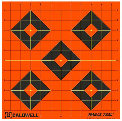 Caldwell 1166105 Orange Peel  Self-Adhesive Paper Black/Orange 12" Diamond 25 Pack