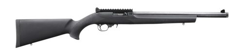 Ruger 31197 10/22 Carbine 22 LR 10+1 16.12" Threaded Bull Barrel, Black, Hogue Overmolded Stock, Ghost Ring Sight, Optic Mount