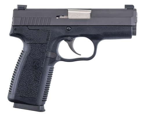Kahr Arms KP4544N P *CA Compliant 45 ACP Caliber with 3.40" Barrel, 6+1 or 7+1 Capacity, Black Finish Frame, Serrated Matte Black Stainless Steel Slide, Textured Polymer Grip & TruGlo Night Sights
