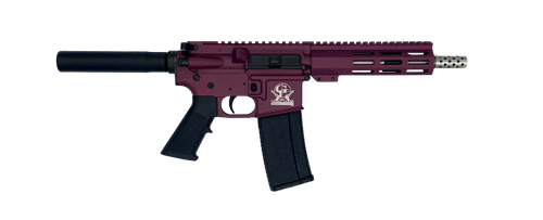 Great Lakes Firearms GL15223SSPCHY AR-15 Pistol 223 Wylde 30+1 7.50" Stainless Barrel, Black Cherry Rec, 7" M-LOK Handguard, Buffer Tube (No Brace), Black A2 Grip