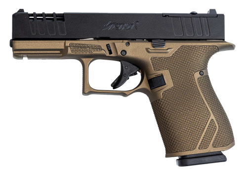 Great Lakes Firearms GL19BRZ Striker  Compact Frame 9mm Luger 15+1 4" Black Nitride Steel Barrel, Black Cerakote Serrated w/Slide Cuts Steel Slide, Bronze Cerakote Polymer Frame & Grip, Ambidextrous