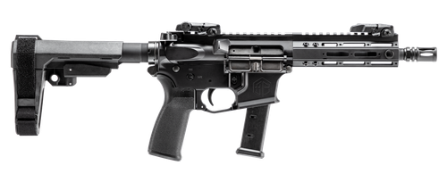 Alpha Foxtrot AA08X1HXX-XABK20 AFMG9  9mm Luger 20+1 7.50" Black QPQ Threaded Barrel, M-LOK Handguard, Black Anodized Aluminum Receiver w/Picatinny Rail, Black Polymer SB Tactical Brace, MFT Grip