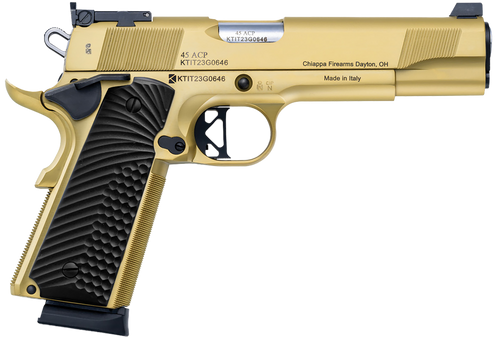 Charles Daly 440182 1911 Empire Grade Full Size Frame 45 ACP 8+1 5" Stainless Steel Barrel, Nebula PVD Serrated Steel Slide, Steel w/Beavertail Frame, Black G10 Grip