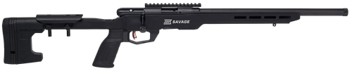 Savage Arms 70548 B Series Precision Full Size 22 WMR 10+1 18" Matte Black Threaded Barrel, Matte Black Picatinny Rail Carbon Steel Receiver, Matte Black MDT ACC Chassis Aluminum Stock, Black Polymer