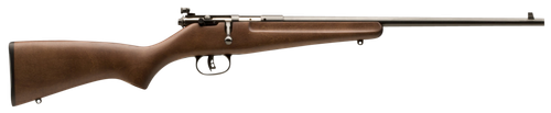 Savage Arms 13815 Rascal  Youth 22 LR 1rd 16.13" Matte Black Sporter Barrel, Matte Black Carbon Steel Receiver, Satin Brown Fixed Wood Stock, Right Hand