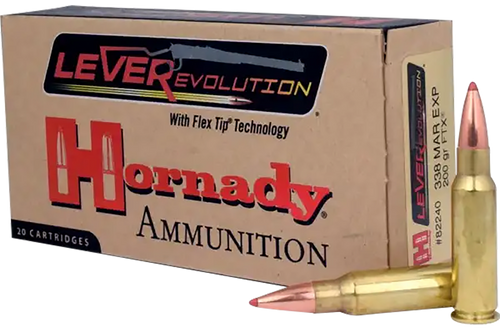 Hornady 82240 LEVERevolution  338MarlinExpress 200gr Flex Tip eXpanding 20 Per Box/10 Case