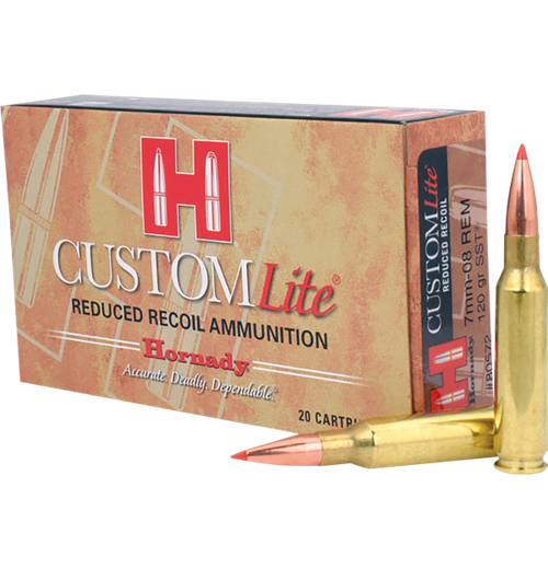 Hornady 80572 Custom Lite  7mm-08Rem 120gr Super Shock Tip 20 Per Box/10 Case