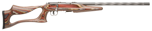 Savage Arms 92750 93 BSEV Full Size 22 WMR 5+1 21" Matte Heavy Spiral Fluted Barrel, Matte Stainless Steel Drilled & Tapped Receiver, Royal Jacaranda Thumbhole Laminate Stock, Right Hand