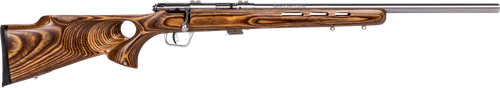 Savage Arms 25725 Mark II BTVS Full Size 22 LR 5+1 21" Satin Heavy Button Rifled Barrel, Satin Drilled & Tapped Stainless Steel Receiver, Satin Brown Thumbhole Laminate Stock, Right Hand