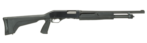Stevens 19485 320 Security Full Size 12 Gauge Pump 3" 5+1 18.50" Matte Black Carbon Steel Barrel, Matte Black Aluminum Receiver, Fixed w/Pistol Grip Black Synthetic Stock, Ambidextrous