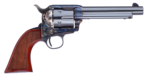 Taylors & Company 556208DE Short Stroke Gunfighter  45 Colt (LC) 6rd 5.50" Blued Cylinder & Barrel Color Case Hardened Steel Frame Checkered Walnut Army Size Grip (Taylor Tuned)