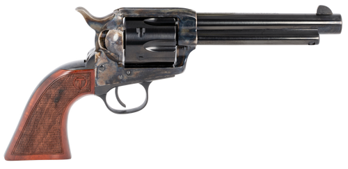 Taylors & Company 550811 Smoke Wagon  357 Mag Caliber with 5.50" Blued Finish Barrel, 6rd Capacity Blued Finish Cylinder, Color Case Hardened Finish Steel Frame & Checkered Walnut Grip