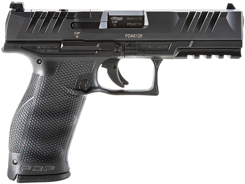 Walther Arms 2842475 PDP  9mm Luger 18+1 4.50" Black Polygonal Rifled Barrel, Black Optic Ready/Serrated Steel Slide, Black Polymer Frame w/Picatinny Rail, Ambidextrous
