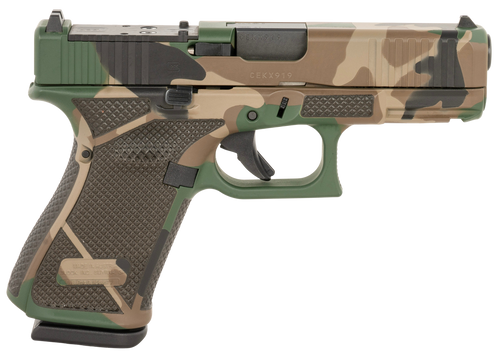Glock PA195S204MOSNM81 G19 Gen5 MOS Compact Frame 9mm Luger 15+1 4.02" Black GMB Barrel, Camo Cerakote MOS Cut/Serrated Steel Slide, M81 Camo Polymer Frame w/Picatinny Rail, Ambidextrous