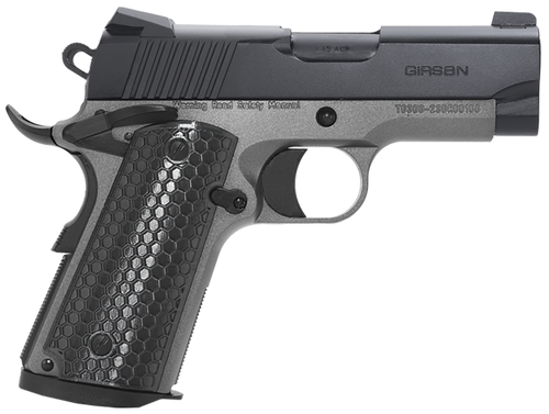 Girsan 392052 MC1911 SC Untouchable Sub-Compact Frame 45 ACP 6+1 3.40"  Black Steel Barrel, Black Serrated Steel Slide, Stainless Frame w/Beavertail, Black Polymer Grip