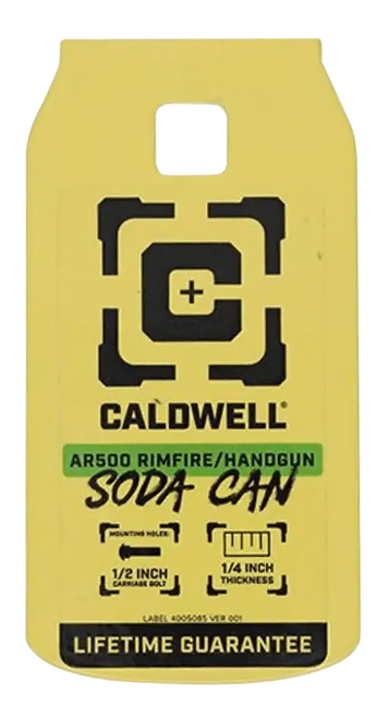Caldwell 4002314   Rimfire/Handgun Yellow AR500 Steel Soda Can 1/4" Thick