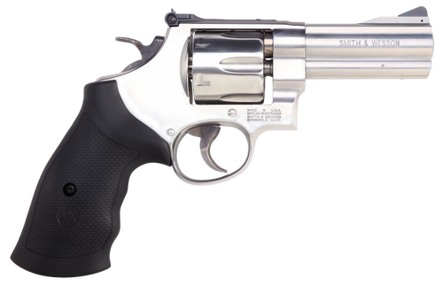 Smith & Wesson 12463 Model 610  N-Frame 10mm Auto/40 S&W 6 Shot 4" Stainless Steel Barrel, Cylinder &  Frame, Black Finger Grooved Grip, Internal Lock Safety, Exposed Hammer