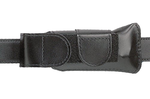 Safariland 1233832 Horizontal Mag Pouch  Single Black Leather Hook & Loop Compatible With Glock 20/21