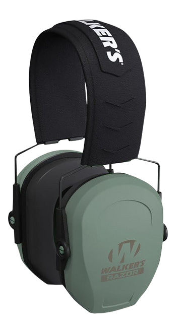 Walker's GWPRSMPASSGN Razor Slim Passive Muff 27 dB Over the Head Sage Green/Black Polymer