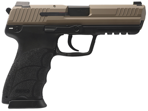 HK 81001208 HK45 V1 45 ACP 10+1 4.46" Black Polygonal Rifled Barrel, Flat Dark Earth Cerakote Serrated Steel Slide, Flat Dark Earth Polymer Frame w/Picatinny Rail, Ambidextrous