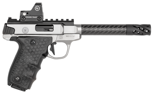 Smith & Wesson 12081 Performance Center Victory Target 22 LR 6" CF MB 10+1 Stainless Steel Tandemkross Black HiveGrip with Integrated Target Thumb Rest Grip Red Dot
