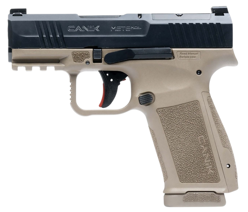 Canik HG7884CABD-N Mete MC9L *CA Compliant 9mm Luger 10+1 3.18" Black Steel Barrel, Black Nitride Steel Serrated Slide, Flat Dark Earth Polymer Frame w/Picatinny Rail, Interchangeable Backstrap Grip