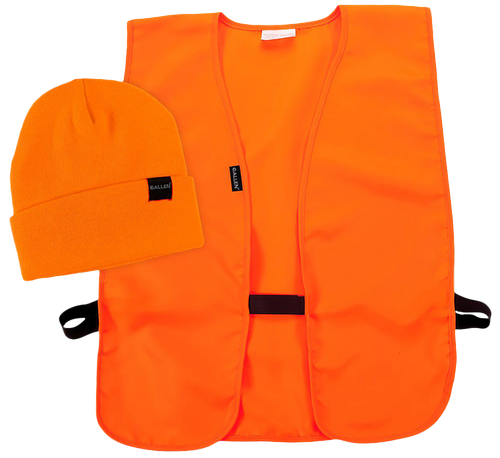 Allen 2394 Safety  Vest&Cap Combo Orange Polyester