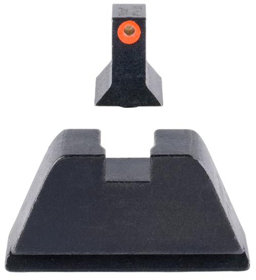 Trijicon GL201C601138 Suppressor/Optic Height Sights  Green/Tritium Orange Outline Front Sight-Black/Blank Rear Sight Glock 17/17L/19/22 Standard Frame