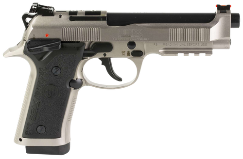 Beretta USA J92XPC020 92X PCO Full Size Frame 9mm Luger 10+1, 4.90" Black Barrel, Gray Nistan Optic Ready/Serrated Steel Slide & Frame w/Beavertail & Picatinny Rail