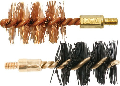 OTIS BORE BRUSH .12 GA 2-PACK 1-NYLON 1-BRONZE 8-32MM THREAD