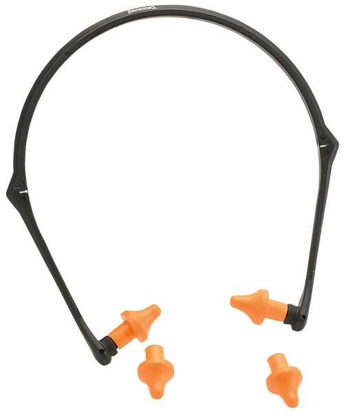 Browning 12686 Banded Earplugs  Plastic 22 dB Folding Black/Orange