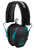 Walker's GWPRSEMTL Razor Slim Electronic Muff 23 dB Over the Head Black Polymer w/Teal Accents