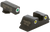 AmeriGlo GL431 Classic Tritium Sight Set for Glock  Green Tritium White Outline Front Sight-Yellow Tritium White Outline Rear Sight