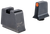 Trijicon GL243C601146 Suppressor/Optic Height Sights  Green/Tritium Orange Outline Front Sight-Black/Blank Rear Sight Glock 42/43/43X Slim Frame