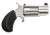 North American Arms PUGD Pug  22 WMR 5 Shot 1" Stainless Steel Barrel, Frame & Cylinder, Black Pebbled Rubber Grip, Exposed Hammer