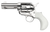 Taylors & Company 200111 1873 Flat Top Pietta 9mm Luger 6 Shot 3.50" Nickel Round Barrel, Cylinder & Steel Frame, PVC White Flat Birdshead Grip, Exposed Hammer