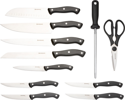 BROWNING KNIFE KITCHEN SET W/ BUTCHER BLOCK*