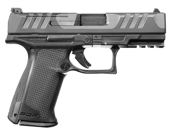 Walther Arms 2871831 PDP F-Series 9mm Luger 10+1 4" Black Steel Barrel, Black Optic Ready/Serrated Slide, Black Polymer Frame w/Picatinny Rail, Black Performance Duty Texture Grips, Ambidextrous