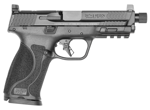 Smith & Wesson 13585 M&P M2.0  Full Size 9mm Luger 17+1, 4.62" Black Armornite Steel Threaded Barrel & Optic Ready/Serrated Slide, Matte Black Polymer Frame w/Picatinny Rail