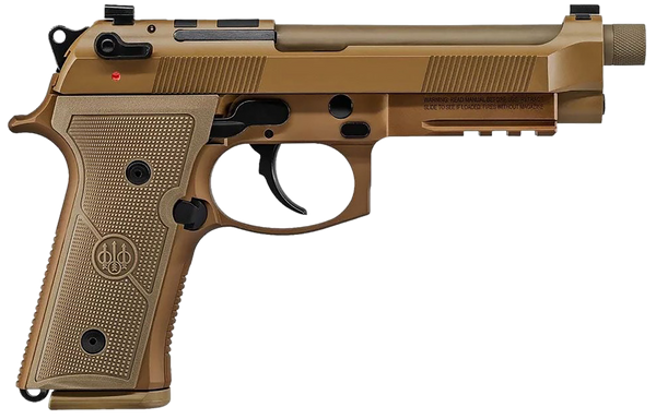 Beretta USA JS92QM9A4GM M9A4 Centurion 9mm Luger 5.10" Barrel 18+1, Flat Dark Earth Cerakote Polymer Frame, Serrated Steel Optic Cut Slide, Polymer Grip & Decocker Safety