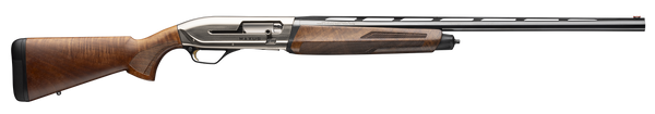 Browning 011779204 Maxus II Upland Full Size 12 Gauge Semi-Auto 3" 4, 2 3/4" Shells 28" Matte Blued Vent Rib Barrel, Satin Nickel Aluminum Receiver,  Grade I Turkish Walnut Wood Stock w/Adj Shim