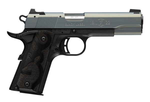 Browning 051899490 1911-22 Black Label Full Size Frame 22 LR 10+1 4.25" Matte Stainless Steel Barrel, Northern Lights Cerakote Serrated Steel Slide, Matte Black Polymer Frame w/Beavertail