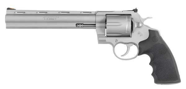 Colt Mfg ANACONDASM8RTS Anaconda  44 Mag 6rd Shot 8" Matte Stainless Vent Rib Barrel, Cylinder & Frame, Black Grip