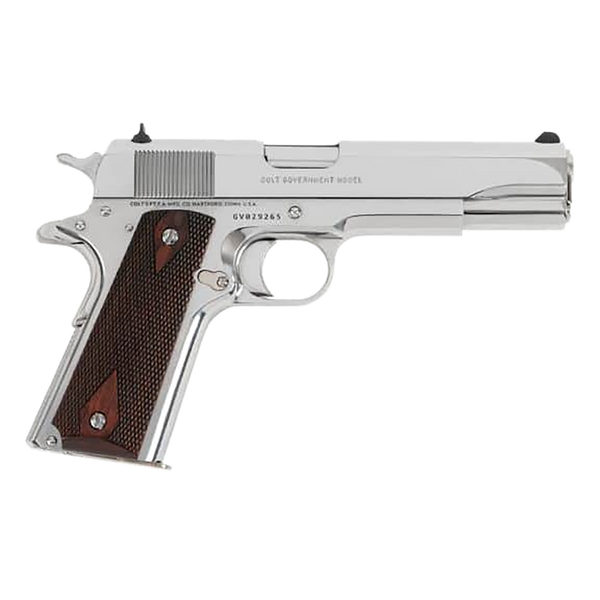 Colt Mfg O1073BSTS Government  9mm Luger 9+1 5" Stainless National Match Barrel, Serrated Slide, Stainless Stainless Steel Frame w/Beavertail, Checkered Blue G10 Grip, Ambidextrous