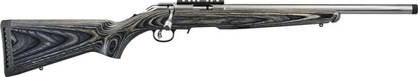 RUGER AMERICAN 17HMR TARGET 18" SS THREADED BLACK LAMINATE