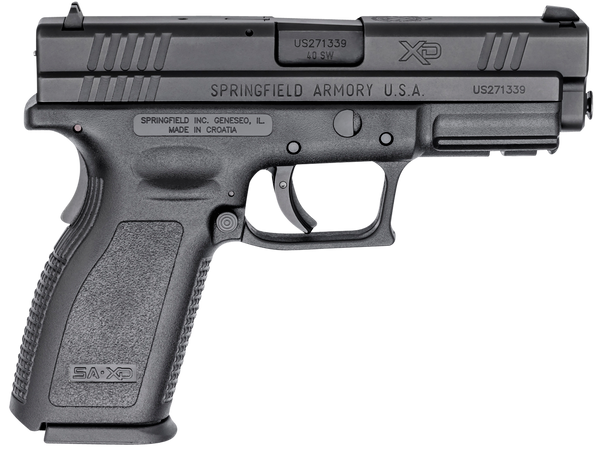 Springfield Armory XD9102 XD Service *CA Compliant 40 S&W 10+1 4" Black Melonite Steel Barrel & Serrated Slide, Black Polymer Frame w/Picatinny Rail, Black Polymer Grip