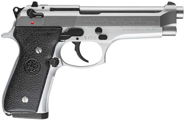 Beretta USA JS92F520 92FS Inox 9mm Luger 10+1 4.90" Stainless Steel Barrel, Satin Stainless Steel Serrated Slide, Gray Anodized Aluminum Frame w/Beavertail